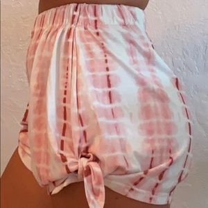 Pink Shorts with Ties on each side